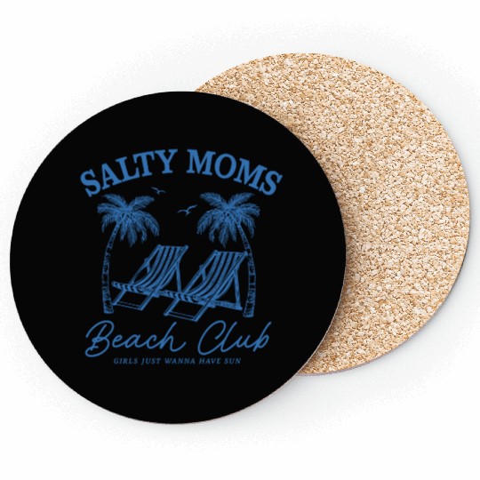 Beach Vacation Salty Moms Beach Coasters
