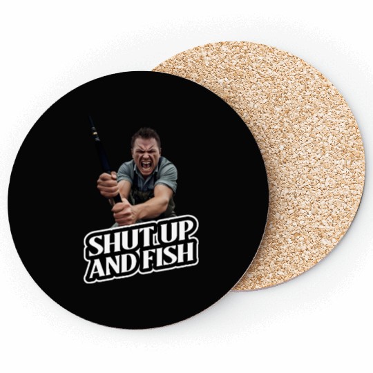 Shut Up And Fish (Fishing) Coasters