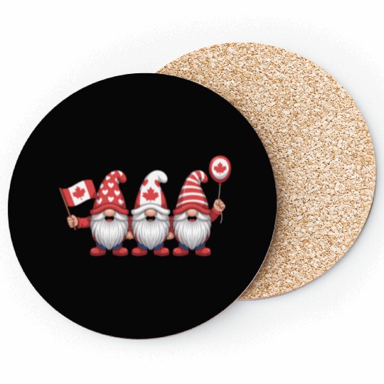 Canada Gnomes with Flag Coasters