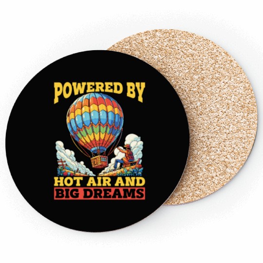 Hot Air Ballooning Powered By Hot Air Balloonist Coasters