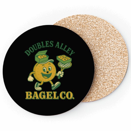 Funny Tennis Humor Coasters - Doubles Alley Bagel Co.