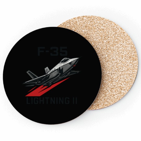 F-35 Lightning II Stealth Fighter Jet Art Coasters