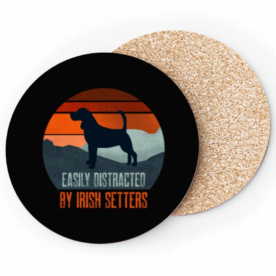 Easily Distracted By Irish Setters Dog Walking Coasters