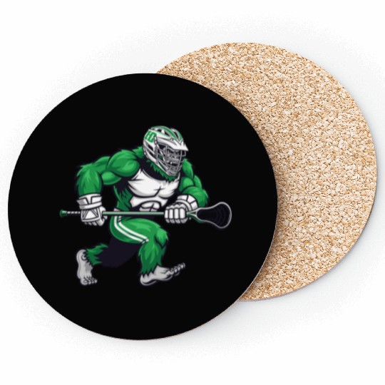 Green Bigfoot Lacrosse Coasters
