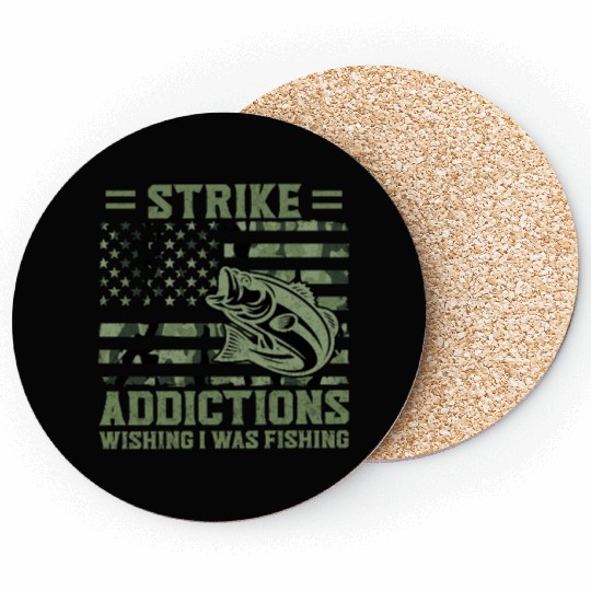 Strike Addcitions Wishing I Was Fishing US Flag Coasters