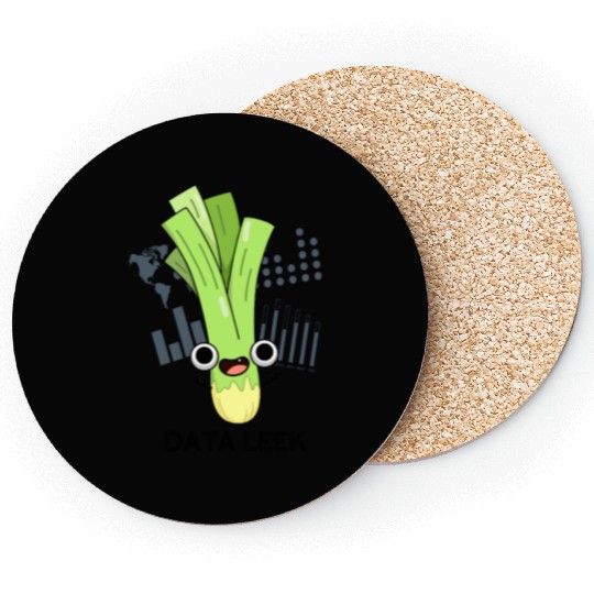 Data Leek Funny Computer Veggie Pun Coasters