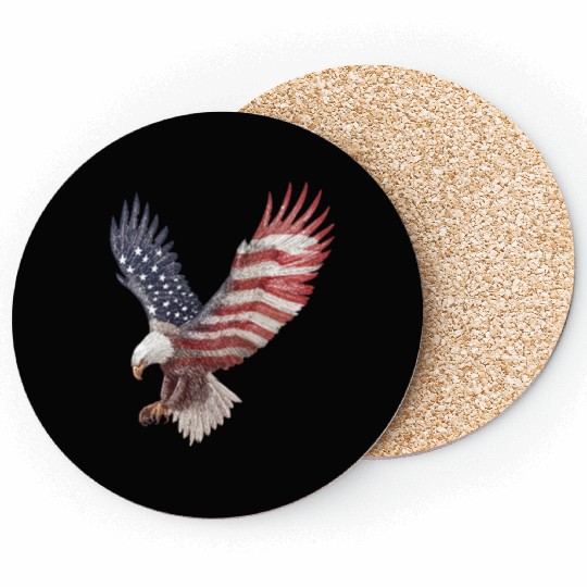 Bald Eagle with the American Flag Forming Wings Coasters