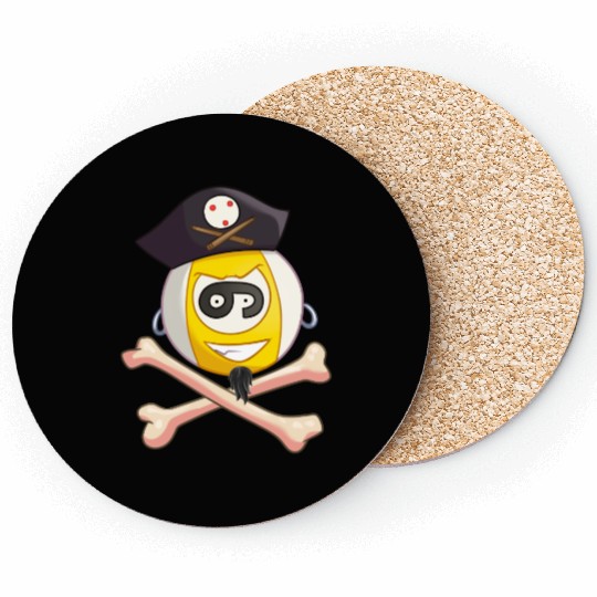 9-Ball Pirate (Pocket) (Jolly Roger style) Coasters