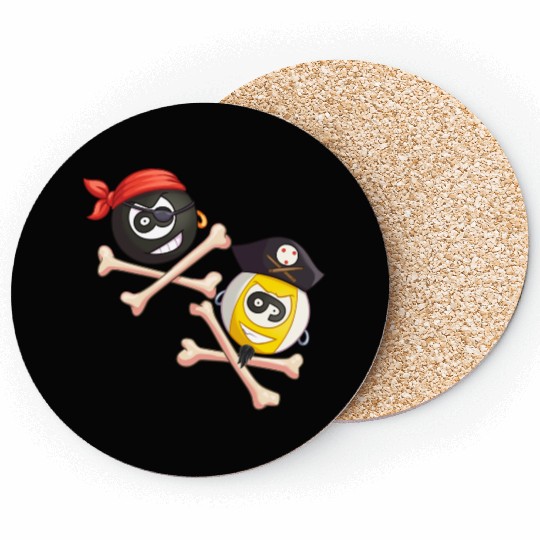 8-ball & 9-ball pirate duo (Pocket) Coasters