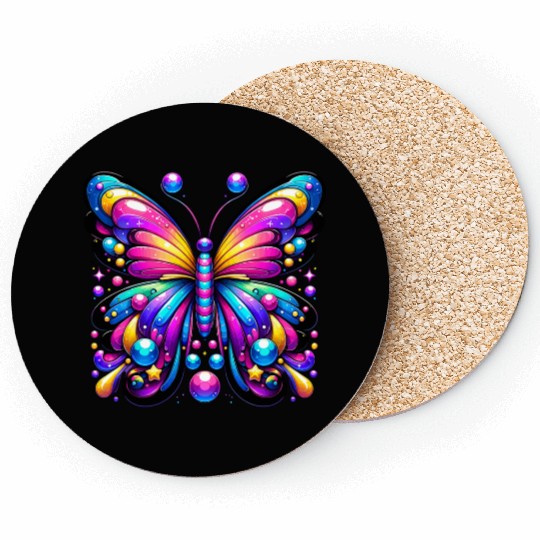 Colorburst Fantasy Butterfly Coasters