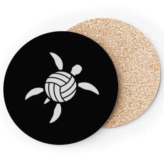 Turtle Volleyball Ball Play Volley Club Game Fan Coasters