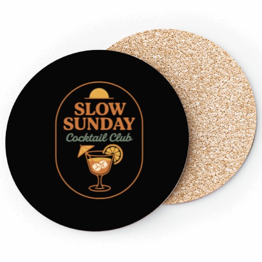 Vintage Slow Sunday Cocktail Club Coasters