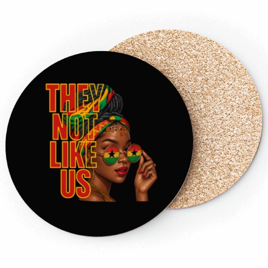 They Not Like Us Afro Queen Coasters