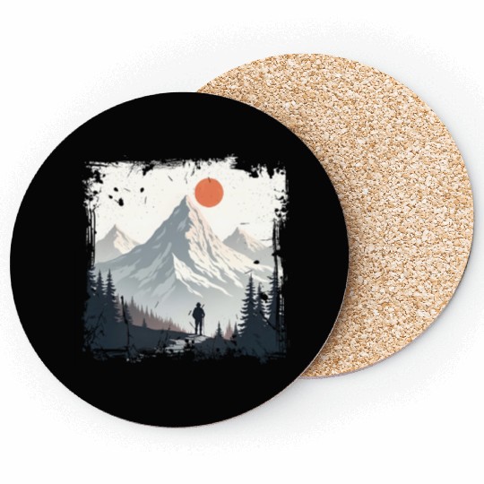 Serene Mountain Wilderness Scene Coasters