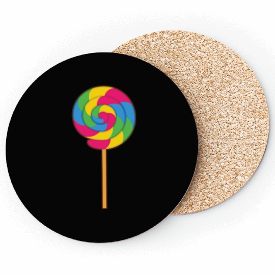Lollipop Rainbow Sucker Candy Halloween Costume Coasters
