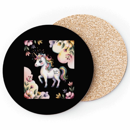 Believe in Magic – Cute Rainbow Unicorn Fantasy Coasters