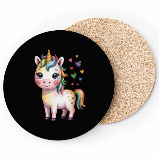 Believe in Magic – Cute Rainbow Unicorn Fantasy Coasters