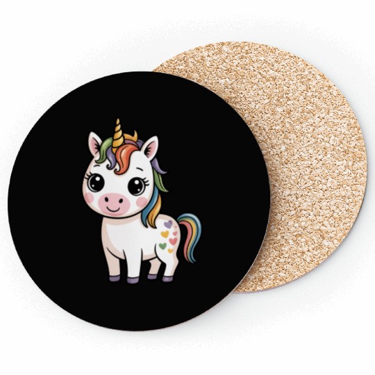Believe in Magic – Cute Rainbow Unicorn Fantasy Coasters