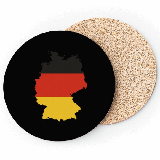 Black Red Gold Germany flag outline design Coasters