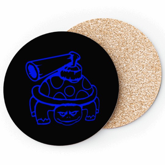 Turtle shell gun shoot war attack tank weapon cool Coasters