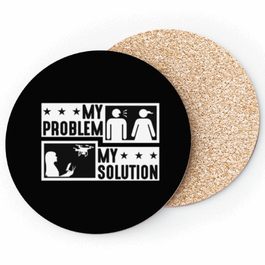 Drone Enthusiast My Problem My Pictogram Mom Dad Coasters