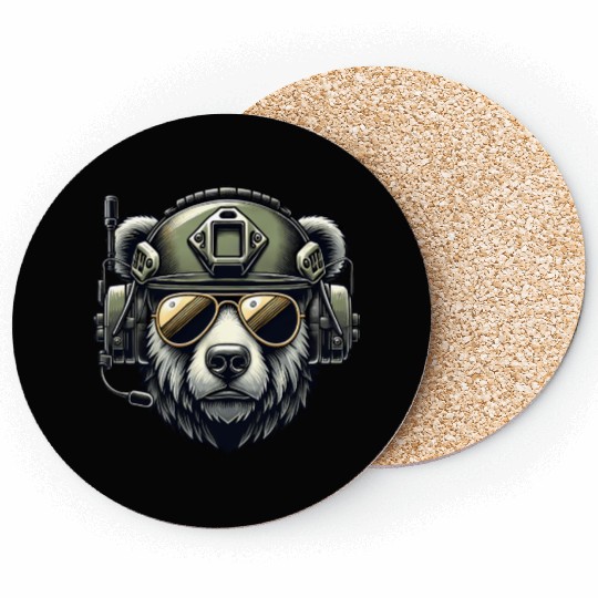 Bear Military Design Coasters