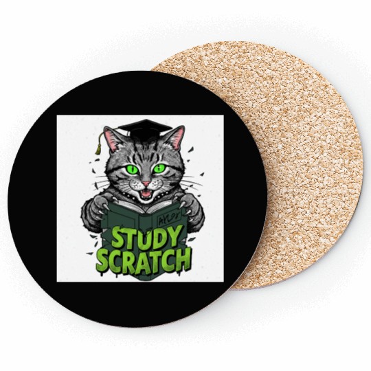 Studious Jungle Leopard Illustration Coasters