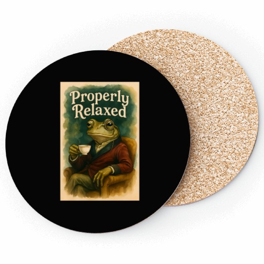 Sophisticated Frog Tea Poster Coasters