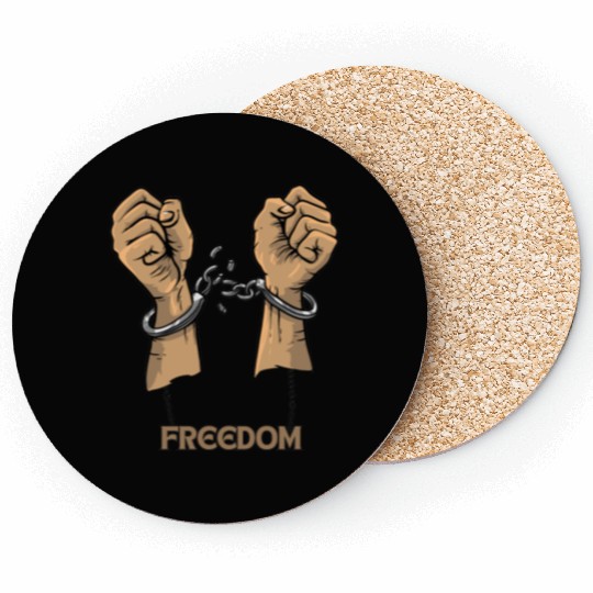 Broken Chain Hands Embracing Freedom Coasters