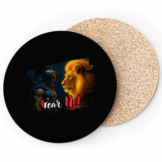 Heroic Warrior and Regal Lion Design Coasters