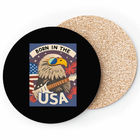 Born in the USA Bald Eagle Rock Guitar Coasters