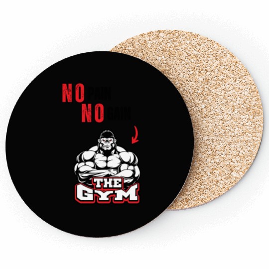 No Pain No Gain – Strongman Gorilla Gym  Coasters