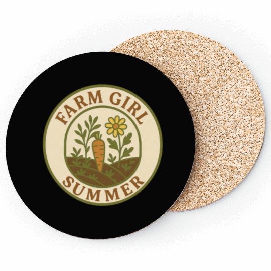 Farm Girl Summer Circle Coasters