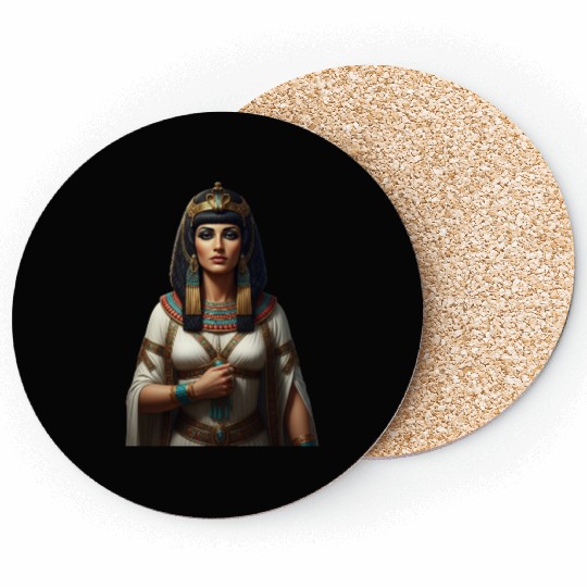 Royal Ancient Egyptian Queen Portrait Coasters