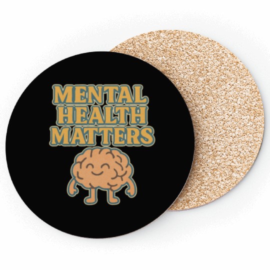 Mental Health Matters Hand-Drawn Illustration Coasters