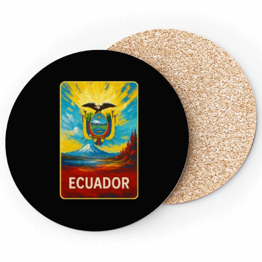 Ecuador - Colorful Emblem Coasters