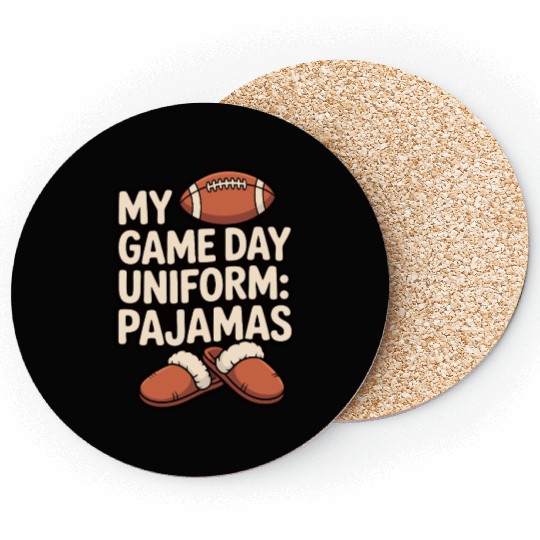 Game Day Pajama Humor Graphic Coasters