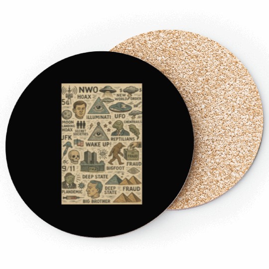 Vintage Conspiracy Theory Icons Coasters