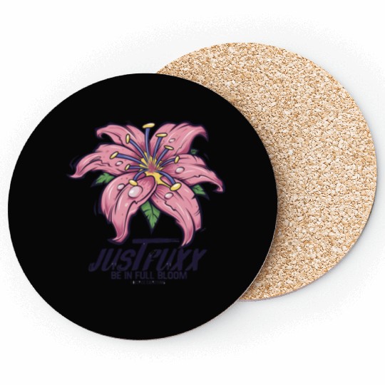Dark Bloom Lily – JustRuxx Graphic Design Coasters
