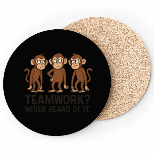 Teamwork Monkey Humor Design Coasters