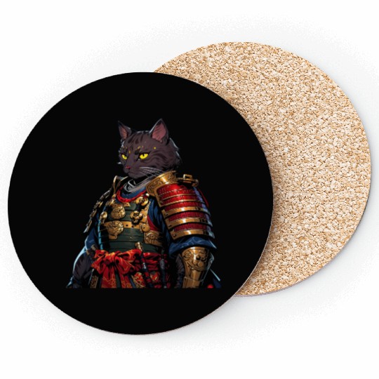 Warrior Cat in Armor Artwork Coasters
