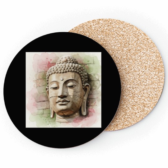Ethereal Buddha Face Art Coasters