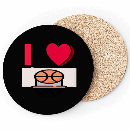 I LOVE BASKETBALL #2 Coasters