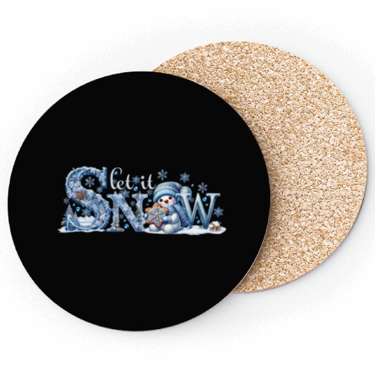 Let it Snow Coasters, Winter Lover Snowman Coasters