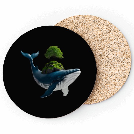 Whimsical Whale with Island and Tree Coasters