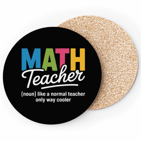 Colorful Math Teacher Illustration Coasters