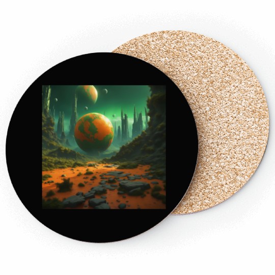 Sci-Fi Futuristic Alien Planet Landscape Coasters