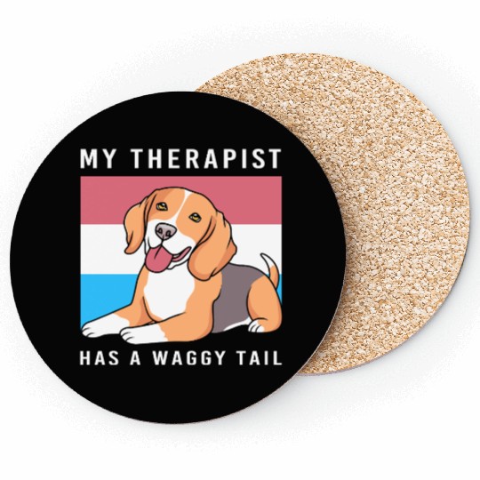 Therapy Dog Lover Psychology Therapist Coasters
