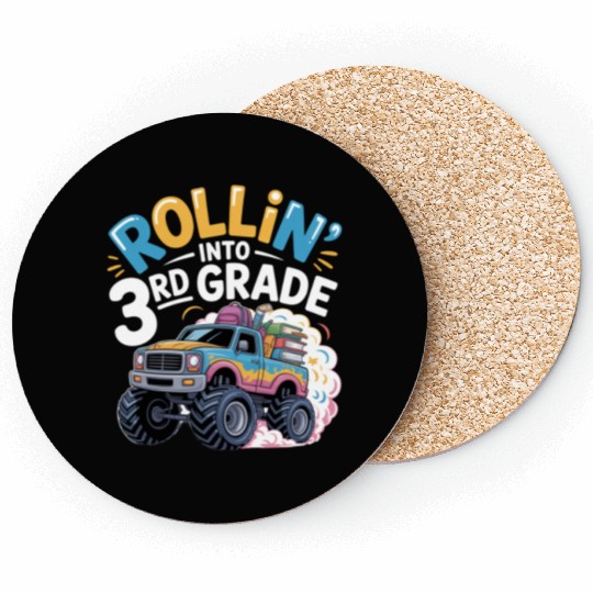 Back To School Rolling Into 3rd Grade Truck Coasters