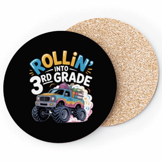 Back To School Rolling Into 3rd Grade Truck Coasters
